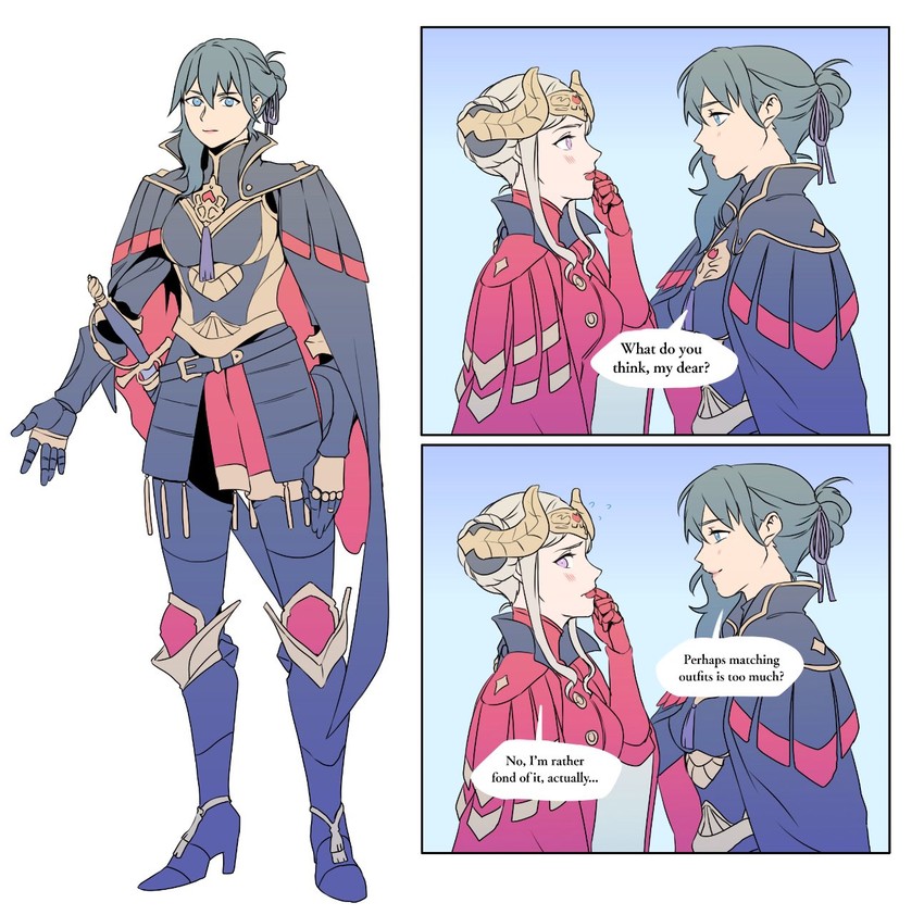 female byleth and edelgard von hresvelg (fire emblem and 1 more) drawn by radiostarkiller
