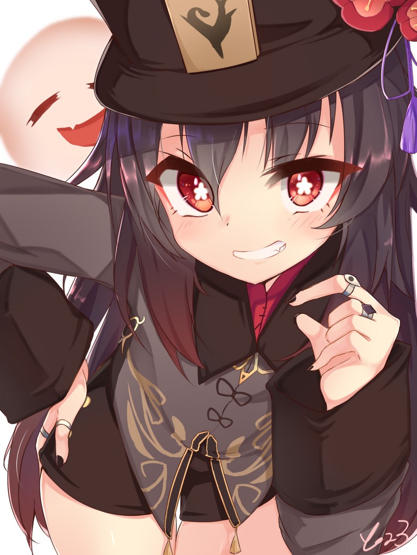 hu tao and boo tao (genshin impact) drawn by yunyu_(kagawa261)