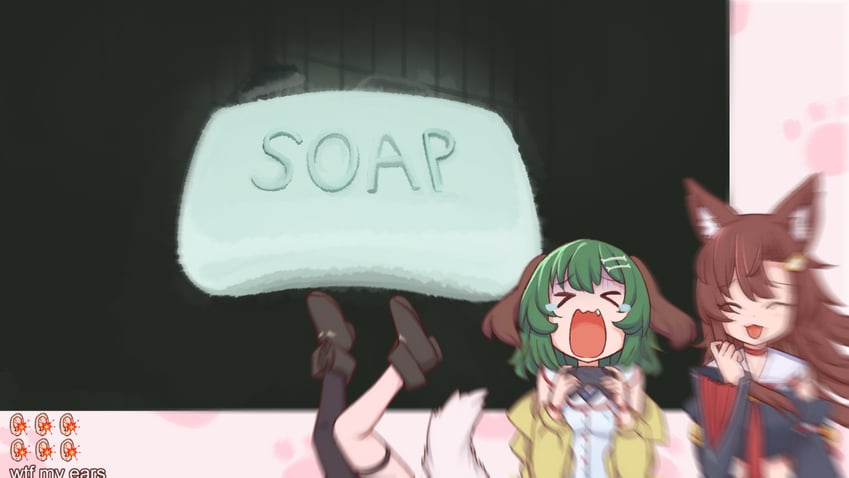 inubashiri momiji, shirakami fubuki, imaizumi kagerou, kasodani kyouko, ookami mio, and 1 more (touhou and 2 more) drawn by wool_(miwol)