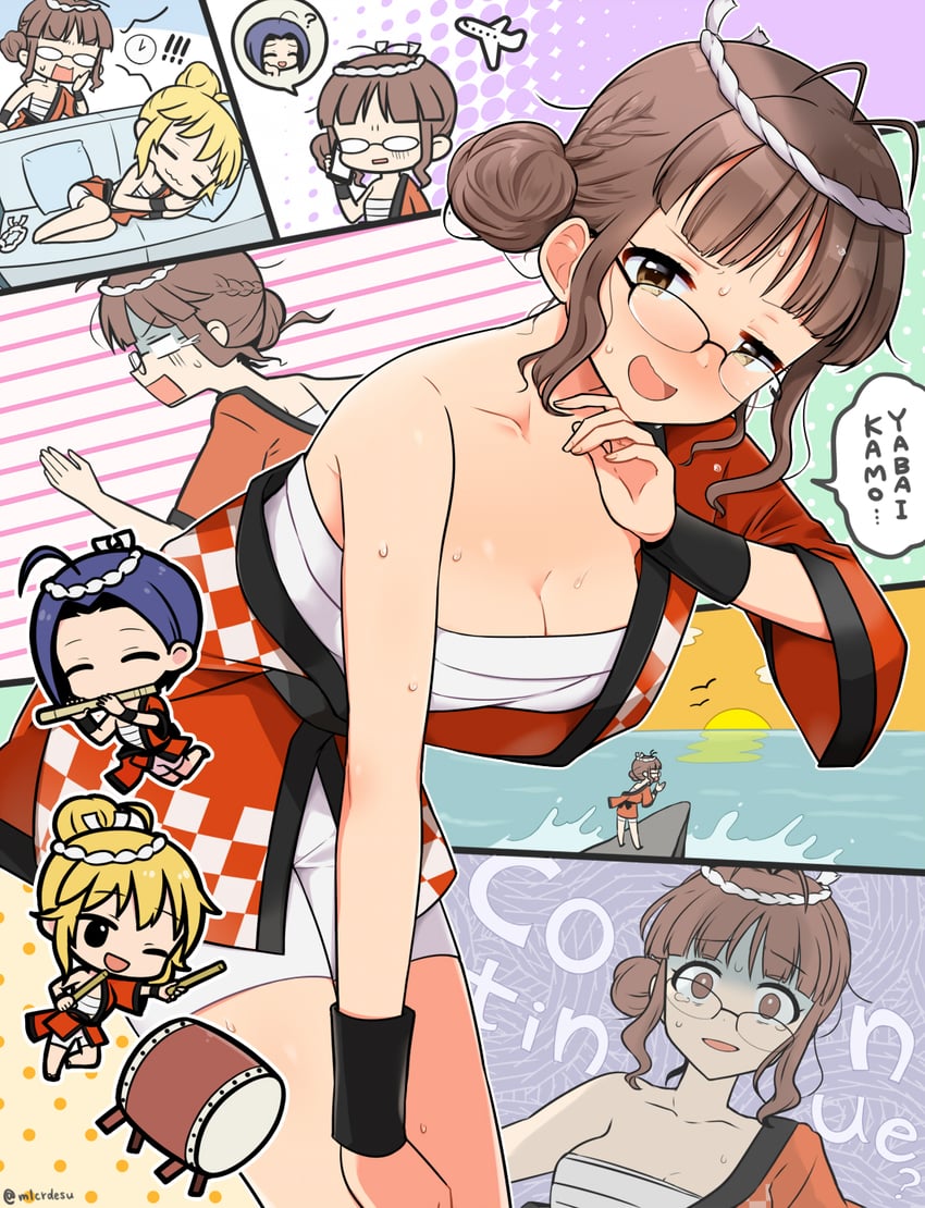 hoshii miki, miura azusa, and akizuki ritsuko (idolmaster and 2 more) drawn by merukyara