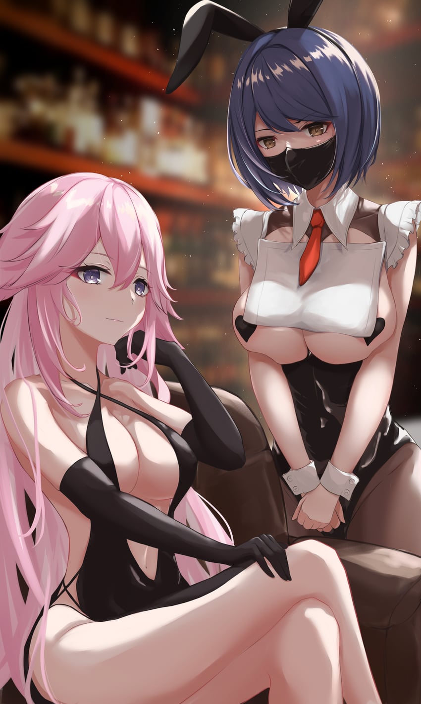 yae miko and kujou sara (genshin impact) drawn by obanana_(ahap7438)