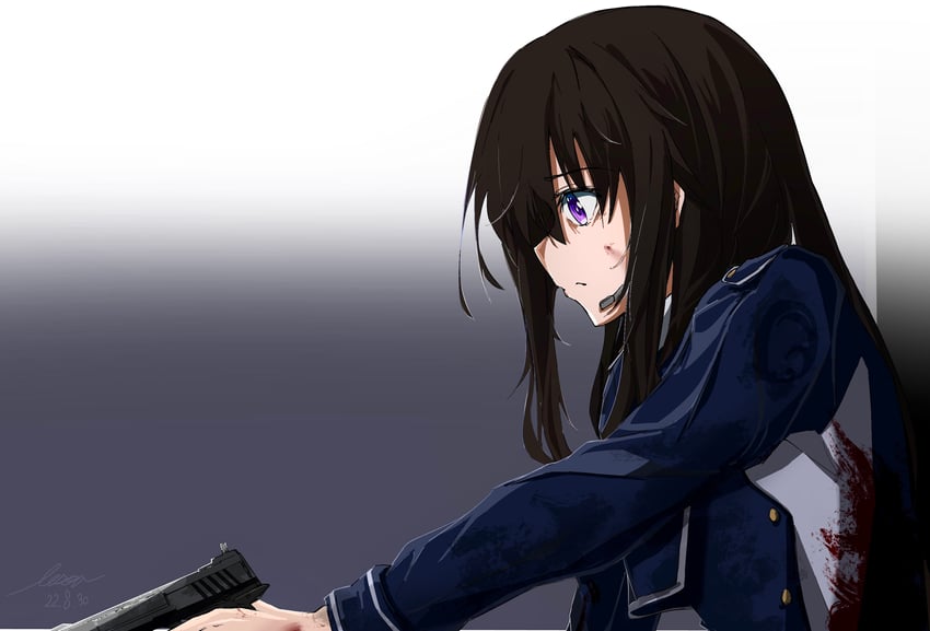 inoue takina (lycoris recoil) drawn by lesoa