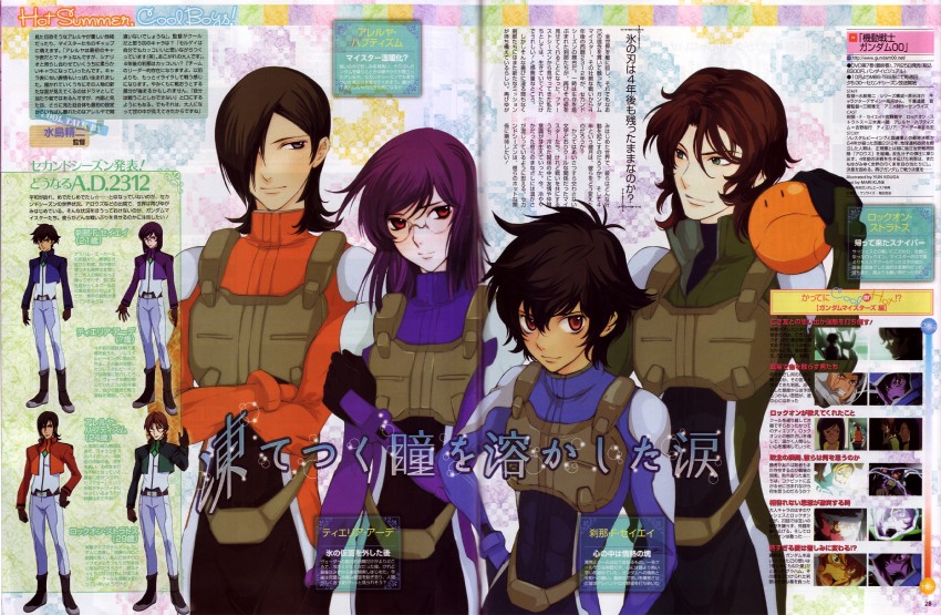 haro, tieria erde, setsuna f. seiei, lockon stratos, and allelujah haptism (gundam and 1 more) drawn by kouga_yun