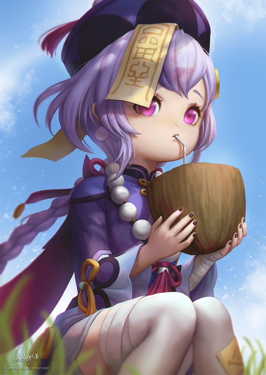 qiqi (genshin impact) drawn by winterleigh