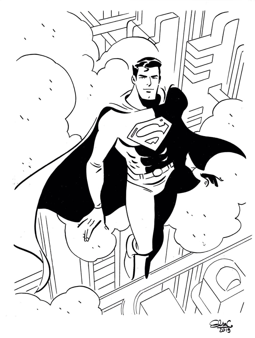 superman and clark kent (dc comics and 1 more) drawn by e_charretier