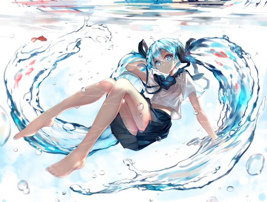hatsune miku and bottle miku (vocaloid) drawn by linfi-muu