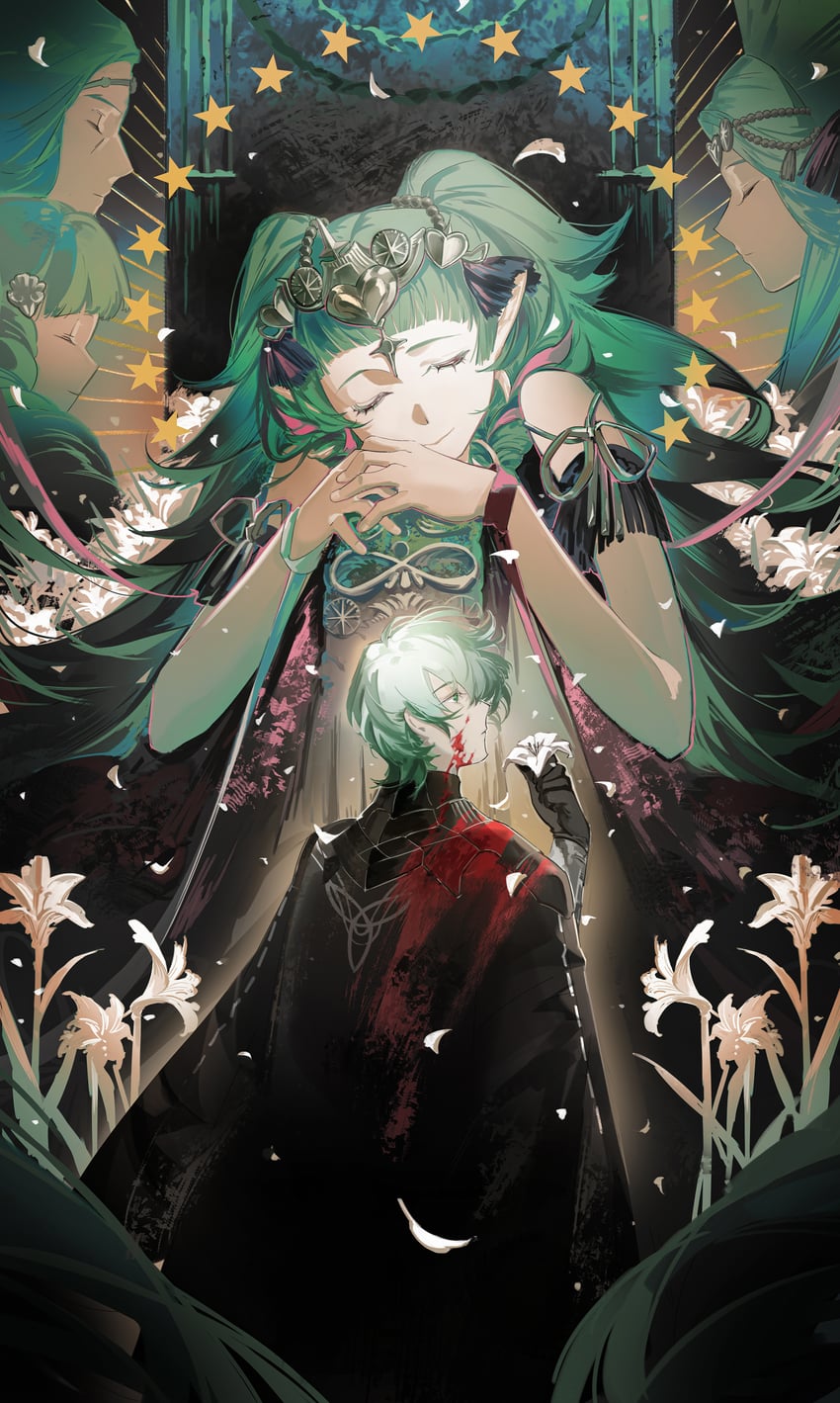 male byleth, rhea, sothis, flayn, and seteth (fire emblem and 1 more) drawn by gongzuotianxiadiyi
