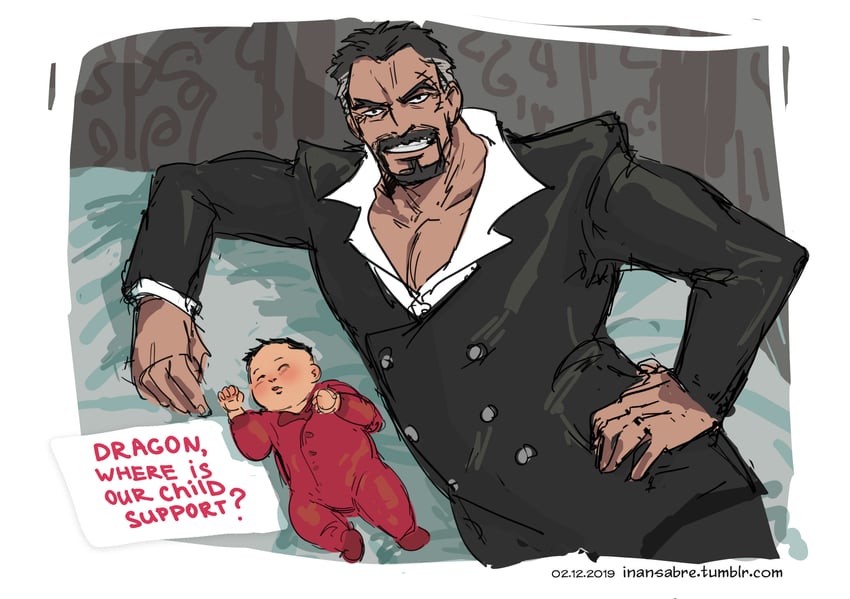 monkey d. luffy and monkey d. garp (one piece) drawn by inansabre