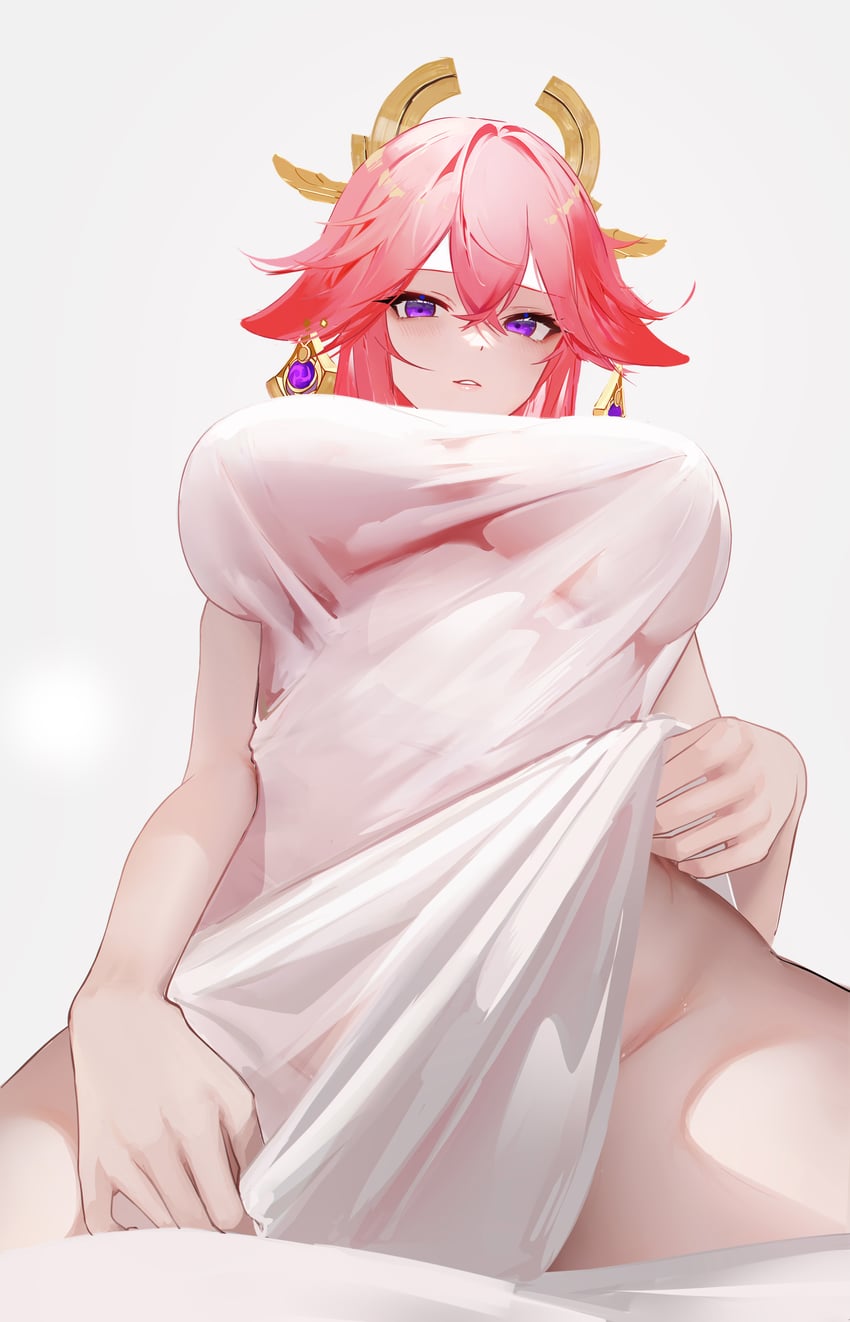 yae miko (genshin impact) drawn by omone_hokoma_agm