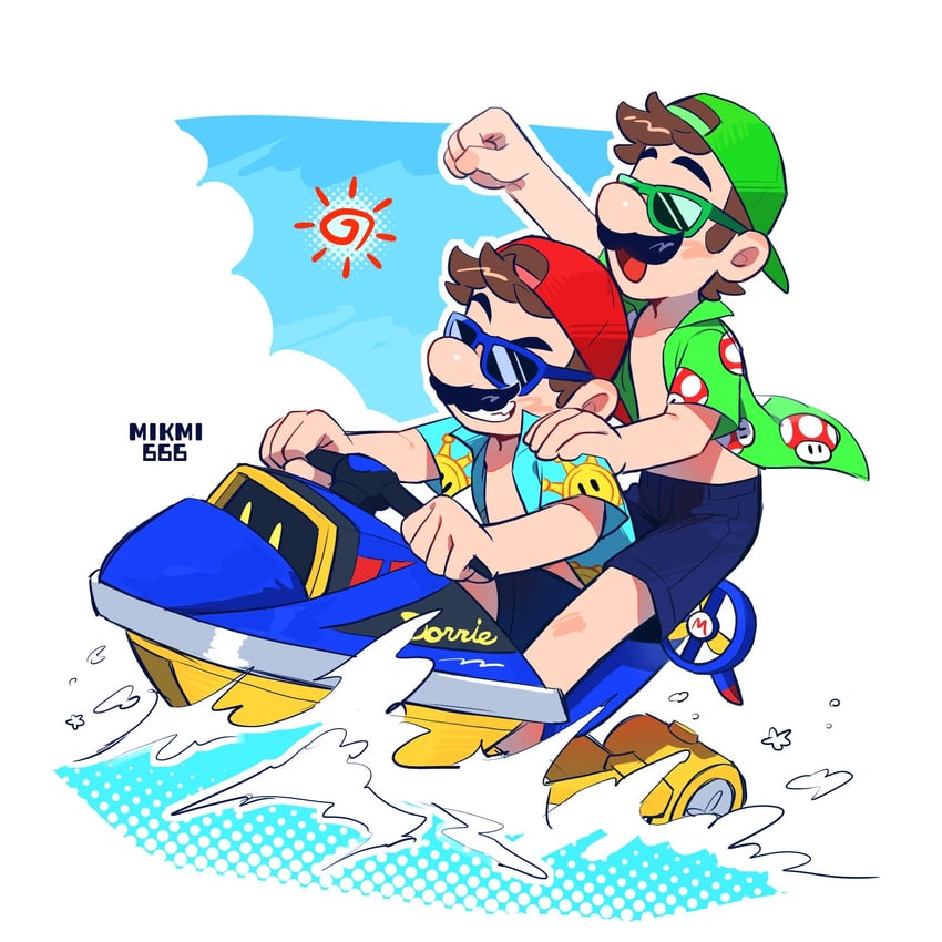mario and luigi (mario and 2 more) drawn by mikmi666