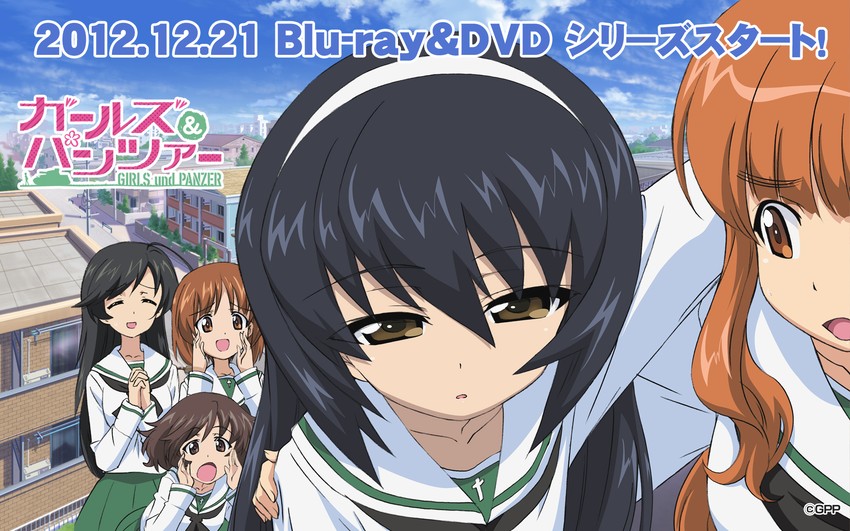nishizumi miho, akiyama yukari, takebe saori, reizei mako, and isuzu hana (girls und panzer)