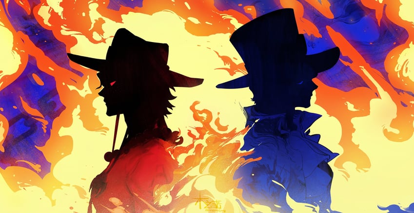 portgas d. ace and sabo (one piece) drawn by kinomolang