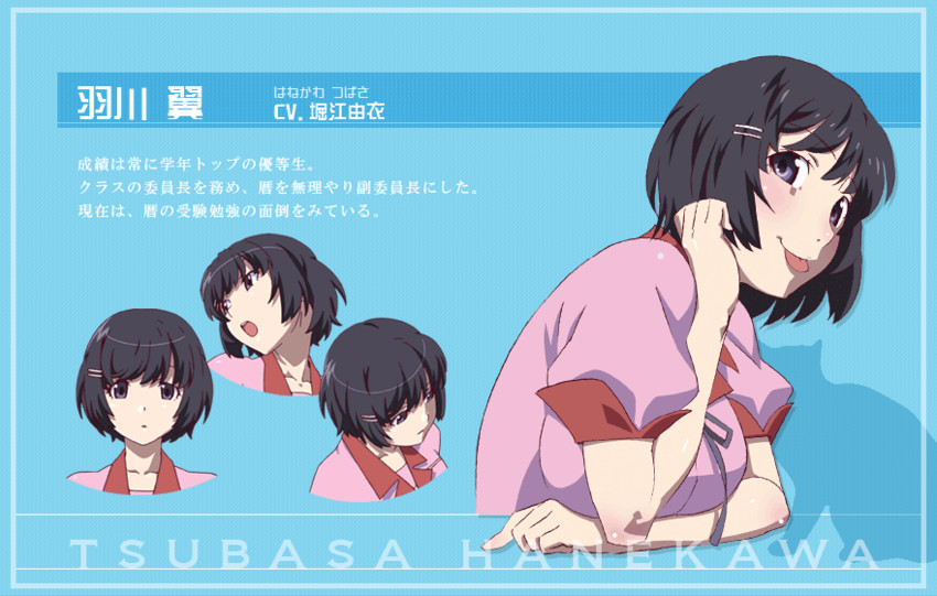 hanekawa tsubasa (monogatari and 1 more) drawn by watanabe_akio