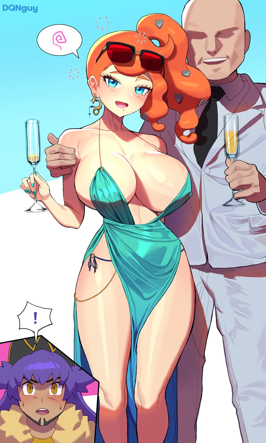 leon, sonia, and dragonair (pokemon and 1 more) drawn by dqnguy