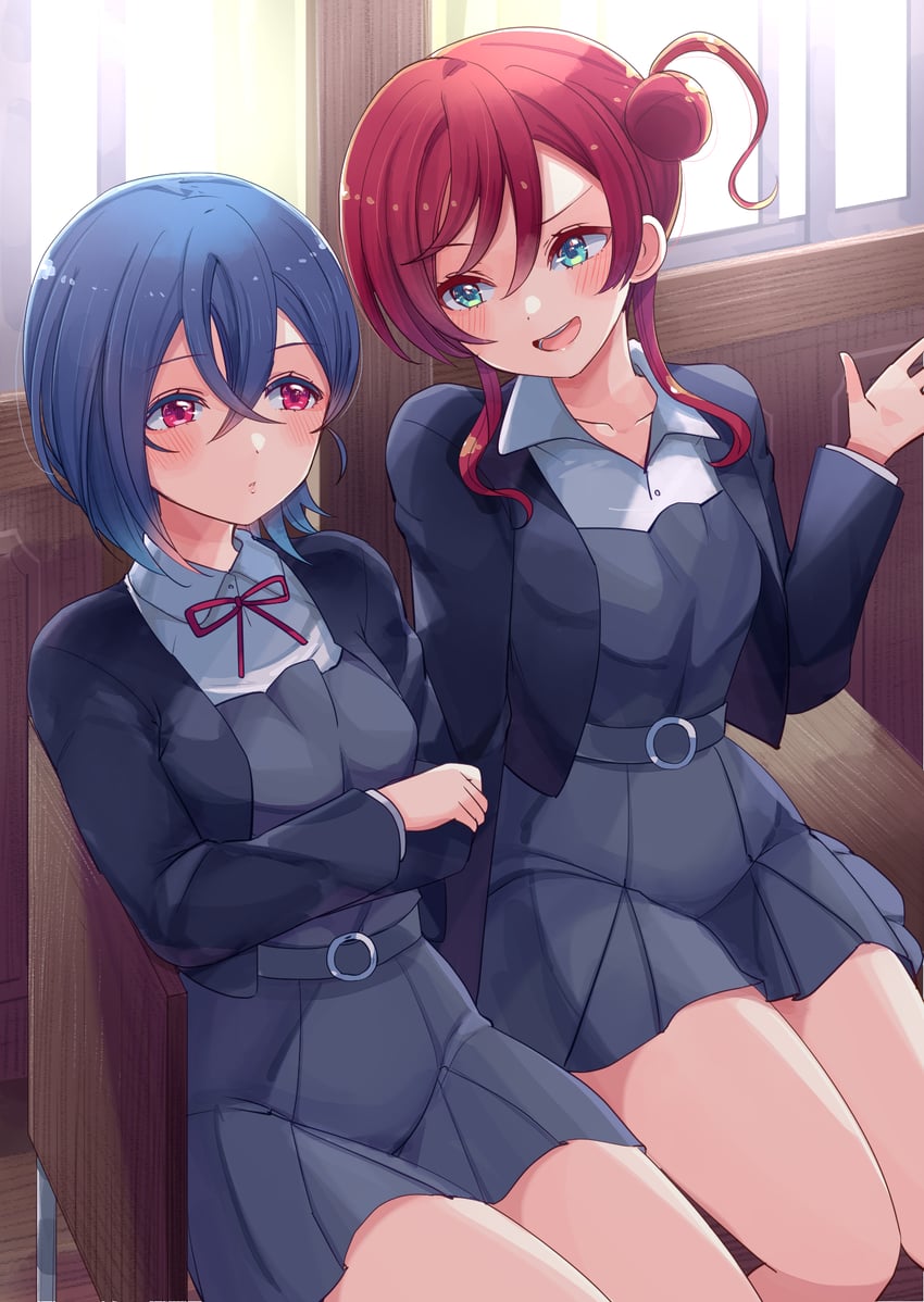 wakana shiki and yoneme mei (love live! and 1 more) drawn by cream_(nipakupa)