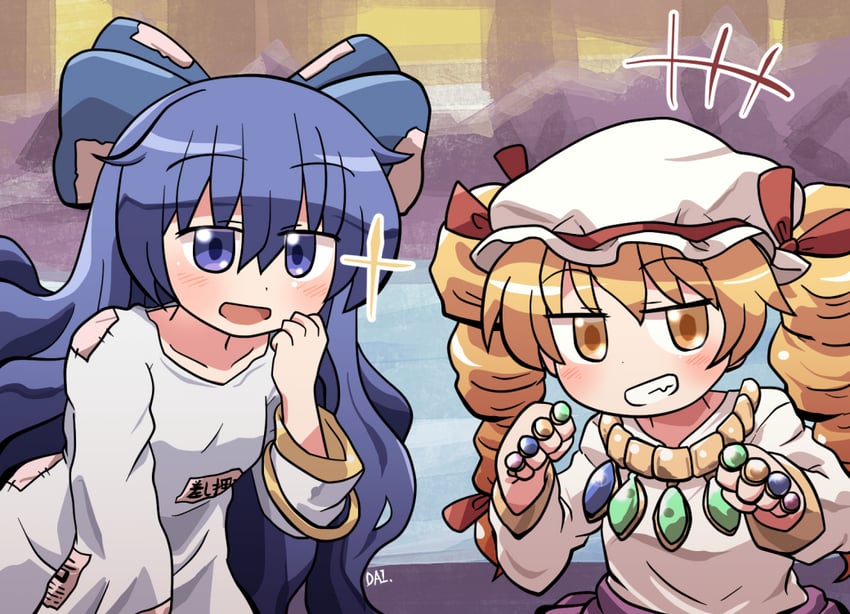 yorigami shion and yorigami jo'on (touhou and 1 more) drawn by rokugou_daisuke