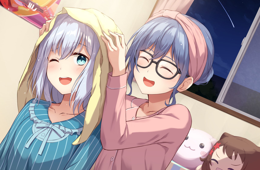 toyama kasumi, kurata mashiro, and asahi rokka (bang dream!) drawn by nuenue