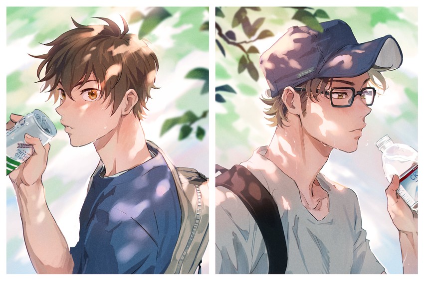 miyuki kazuya and sawamura eijun (ace of diamond) drawn by sato_(sato_1_11)