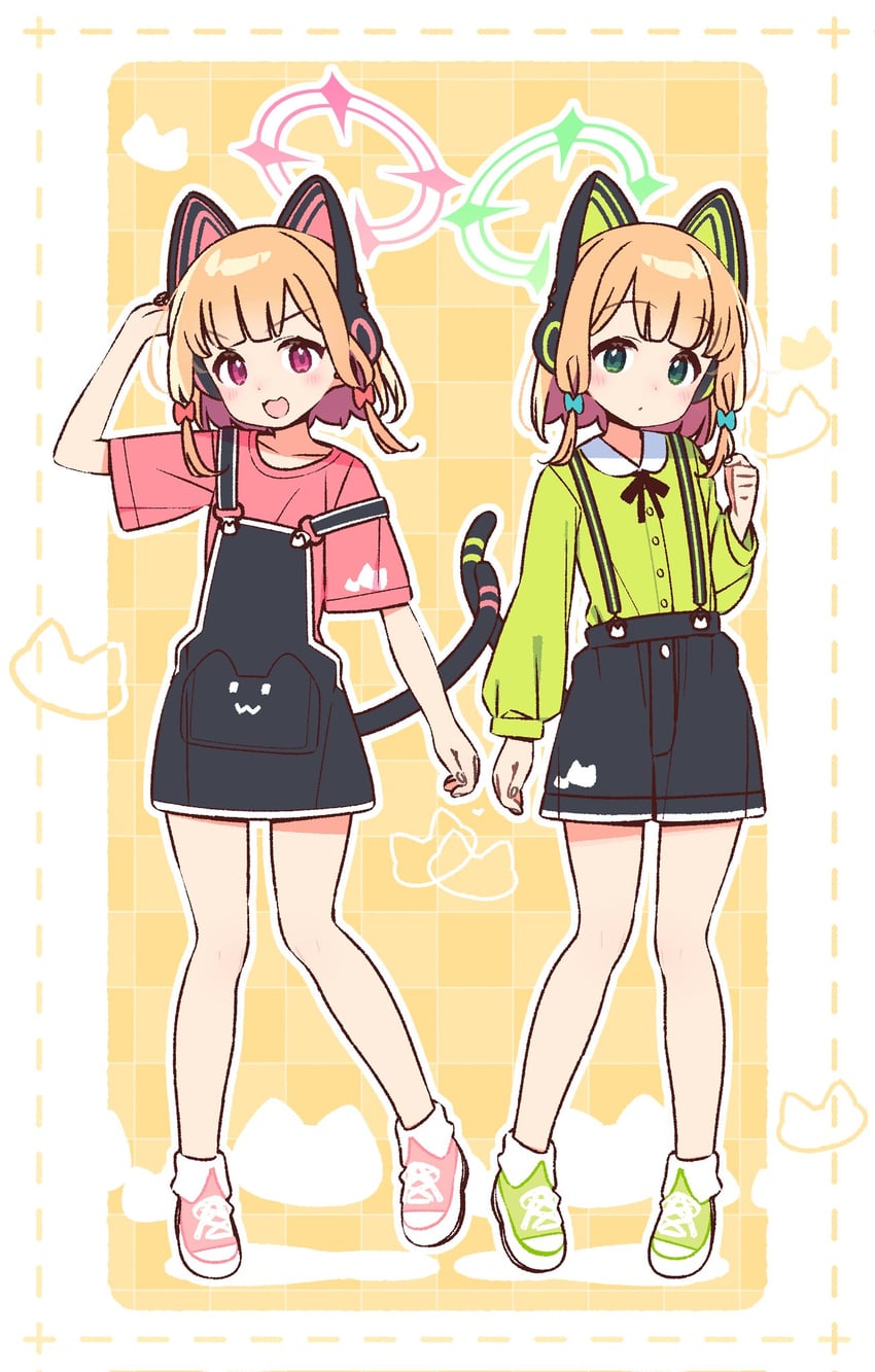momoi and midori (blue archive) drawn by yoru_nai