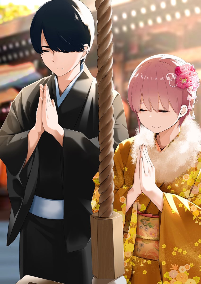 nakano ichika and uesugi fuutarou (go-toubun no hanayome) drawn by mame1645