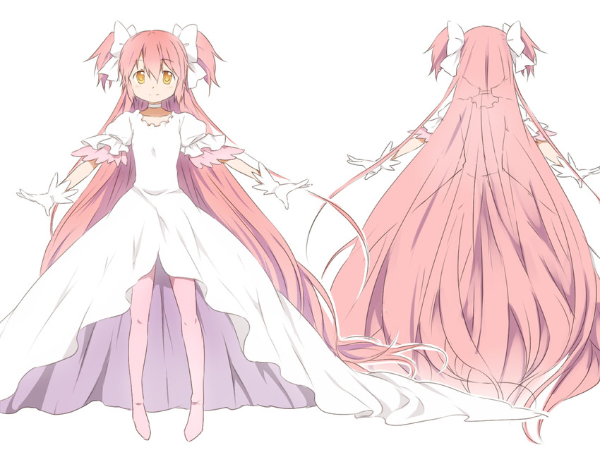 kaname madoka and ultimate madoka (mahou shoujo madoka magica) drawn by maruki_(punchiki)
