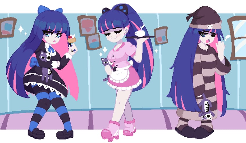 stocking and honekoneko (panty & stocking with garterbelt) drawn by minimilieu