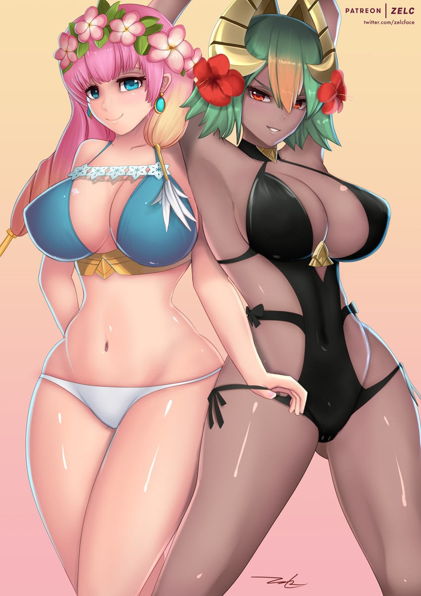 laegjarn and gunnthra (fire emblem and 1 more) drawn by zelc-face