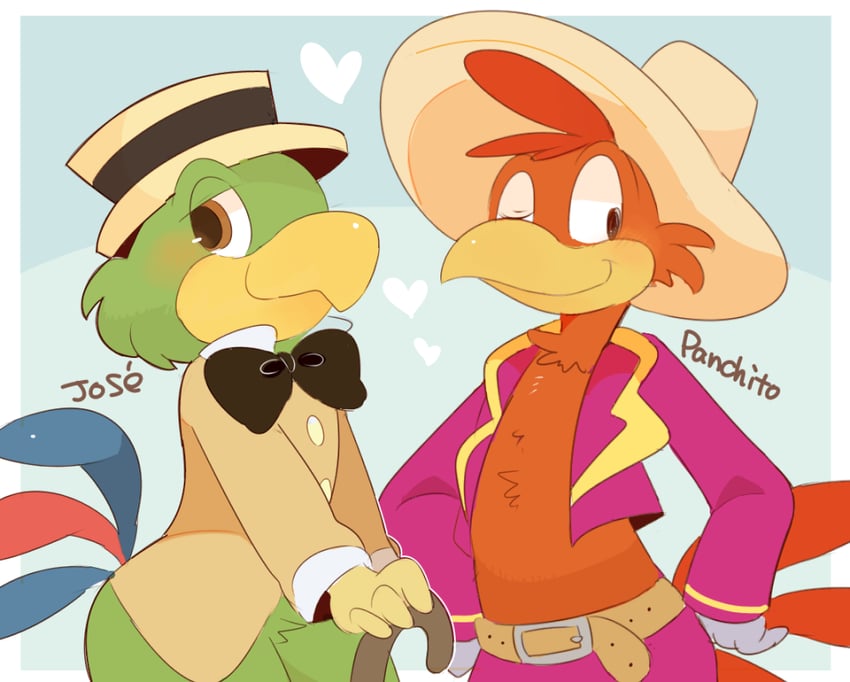 panchito pistoles and jose carioca (mickey mouse & friends and 1 more) drawn by hyaku_(g-kawayusu)