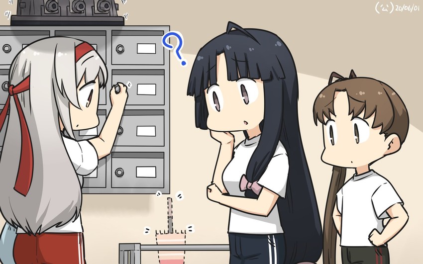 shoukaku, ayanami, and shouhou (kantai collection) drawn by hamu_koutarou