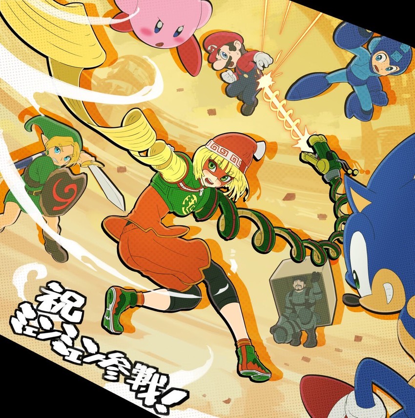 link, kirby, mario, sonic the hedgehog, mega man, and 3 more (the legend of zelda and 10 more) drawn by sjw_kazuya