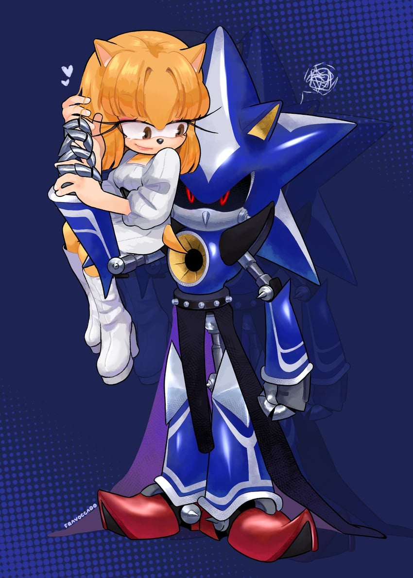 metal sonic and neo metal sonic (original and 2 more) drawn by fravoccado