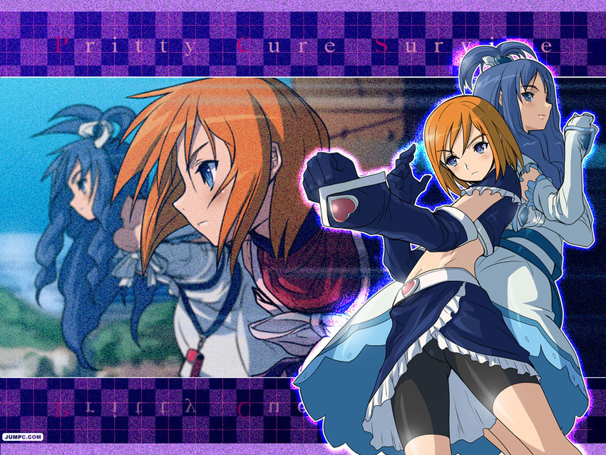 cure black, cure white, menori, and luna (precure and 2 more) drawn by akaga_hirotaka