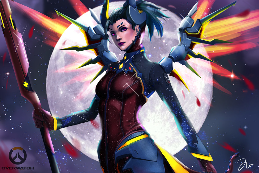 mercy and devil mercy (overwatch and 1 more) drawn by jessica_ong