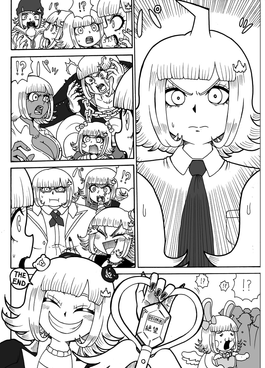 nanami chiaki, hinata hajime, enoshima junko, mioda ibuki, saionji hiyoko, and 6 more (danganronpa and 3 more) drawn by jan1214