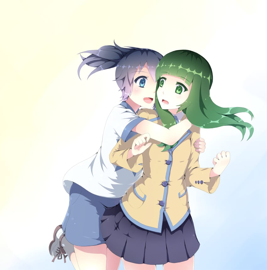kuroi mato and takanashi yomi (black rock shooter) drawn by senba_hikari