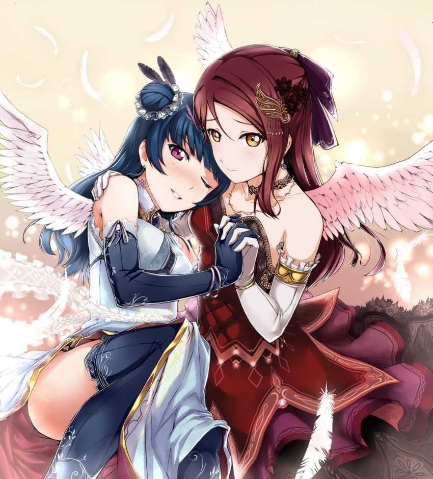 tsushima yoshiko and sakurauchi riko (love live! and 1 more) drawn by hi-ho-