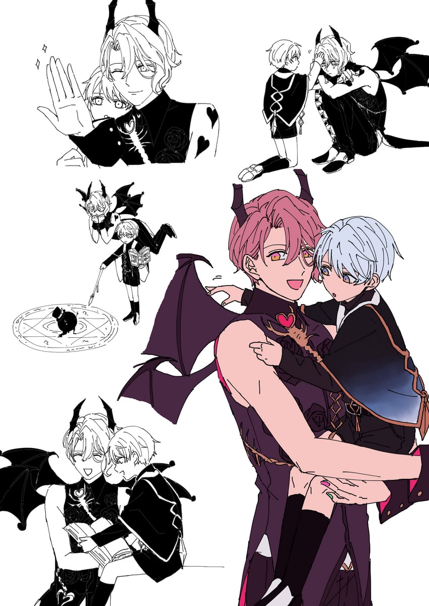 asmodeus and solomon (obey me!: one master to rule them all!) drawn by puppyyoshida
