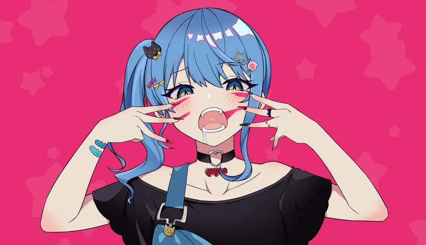 hoshimachi suisei (hololive and 1 more) drawn by kenken_(keuken)