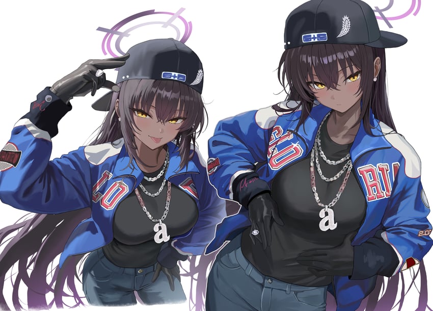 karin and kendrick lamar (blue archive and 1 more) drawn by westgon
