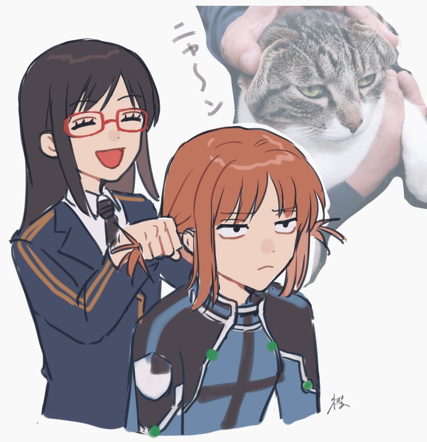 usami shiori and kikuchihara shirou (world trigger) drawn by erinan