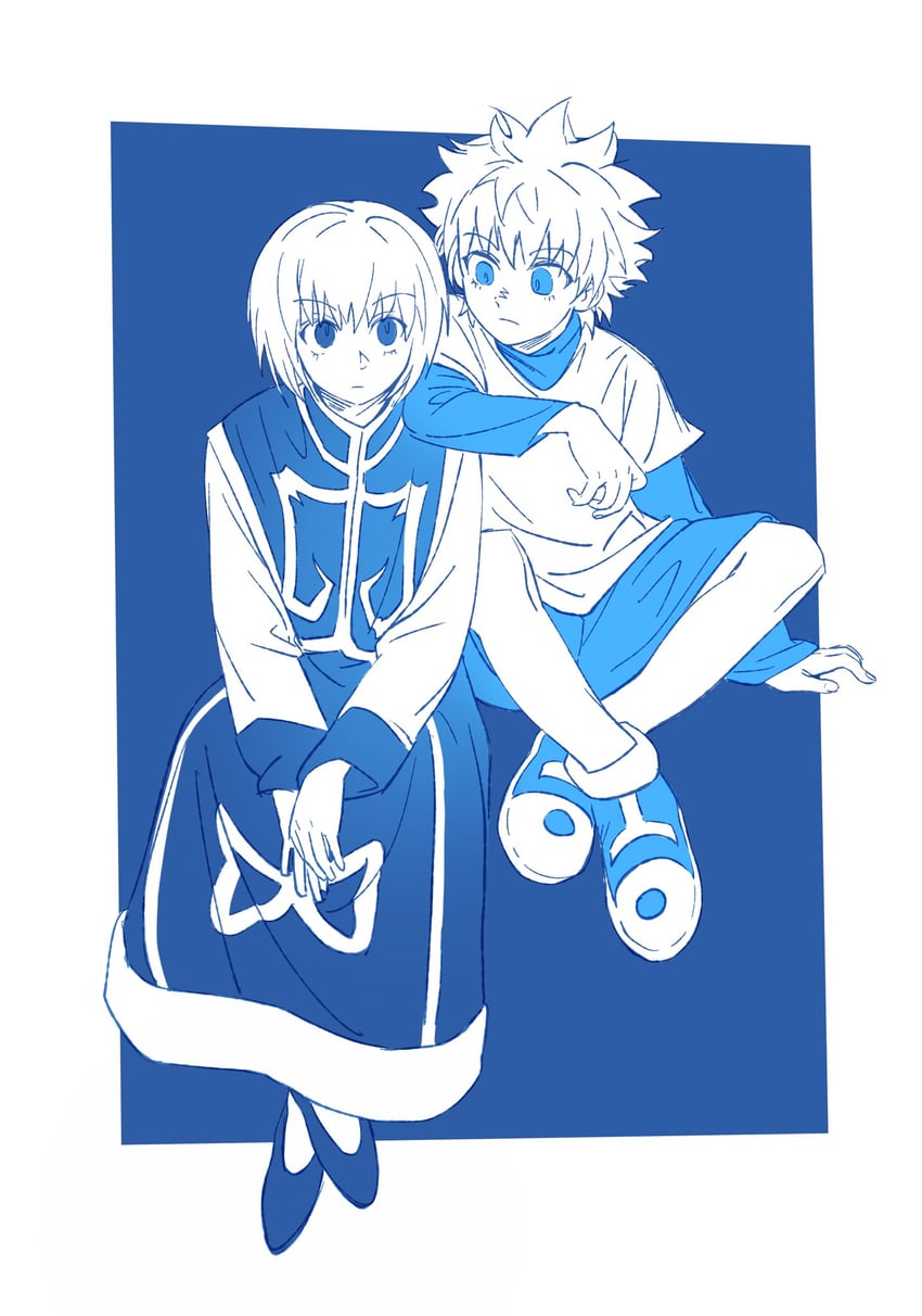 killua zoldyck and kurapika (hunter x hunter) drawn by ik18166181ik