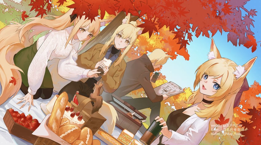 nearl, whislash, blemishine, and mlynar (arknights) drawn by gogatsu_fukuin