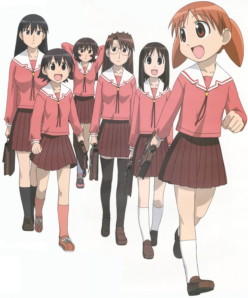 kasuga ayumu, mihama chiyo, sakaki, takino tomo, kagura, and 1 more (azumanga daioh)