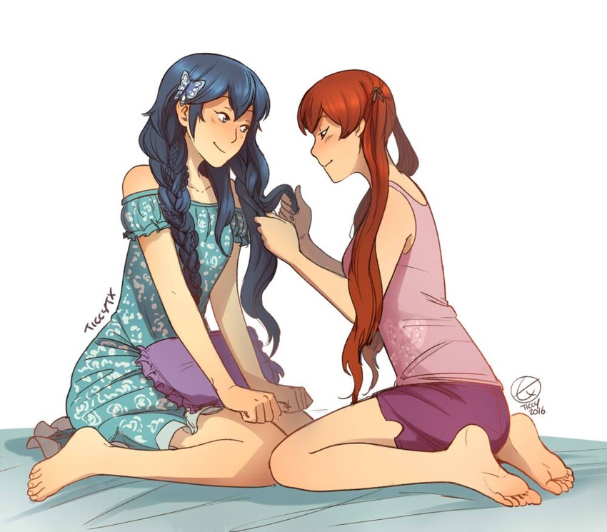 lucina and severa (fire emblem and 1 more) drawn by ticcy