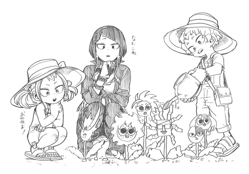 midoriya izuku, uraraka ochaco, bakugou katsuki, todoroki shoto, yaoyorozu momo, and 3 more (boku no hero academia) drawn by horikoshi_kouhei