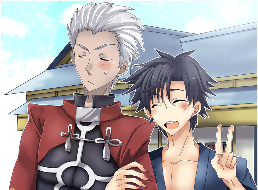 archer and emiya kiritsugu (fate and 2 more) drawn by fujiwara_ichi