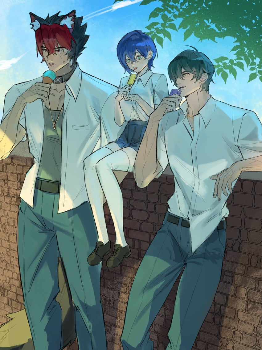 belle, lighter, and komano manato (zenless zone zero) drawn by manto_art