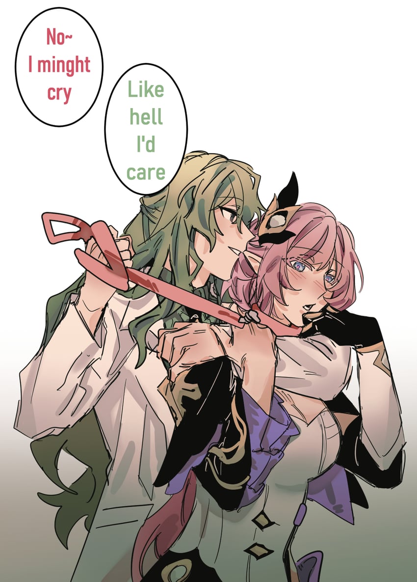 elysia and mobius (honkai and 1 more) drawn by salt66666