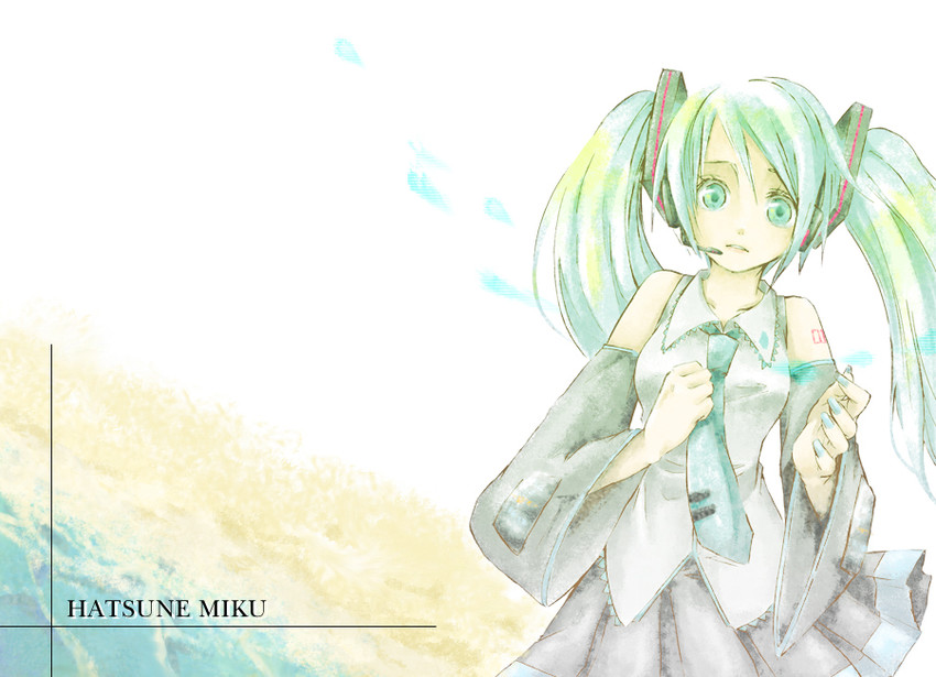 hatsune miku (vocaloid and 1 more) drawn by puna_nezuki