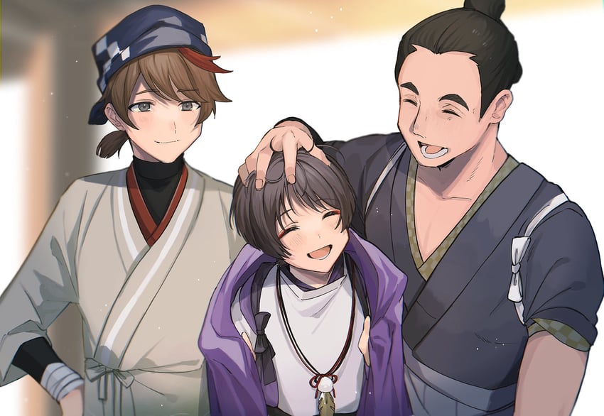 scaramouche, niwa, and katsuragi (genshin impact) drawn by nakura_hakuto